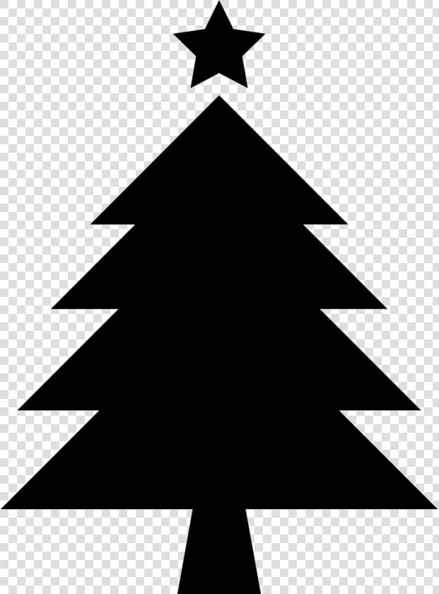 Christmas Tree With Star   Silhouette Christmas Tree Clipart  HD Png DownloadTransparent PNG