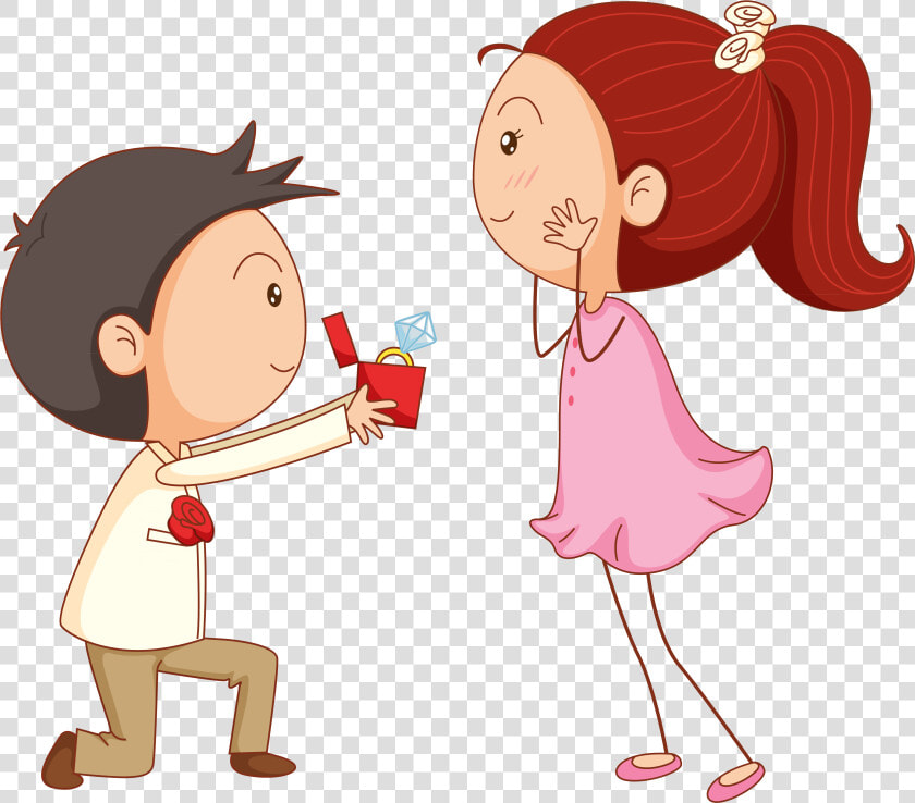 Clip Art Marriage Cartoon   Propose Day Cartoon  HD Png DownloadTransparent PNG