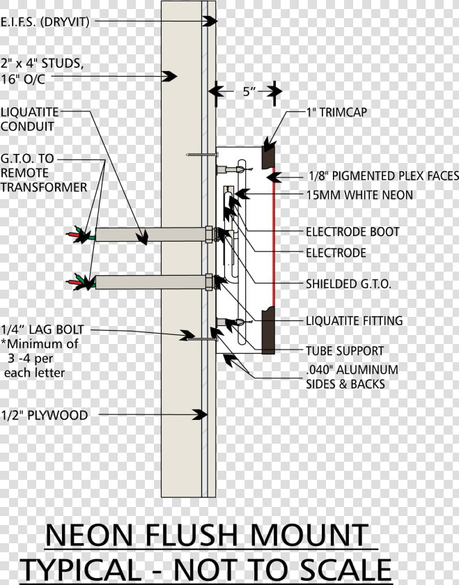 Neon  amp  Led Channel Letter Mounting Options   Channel Letter Mounting Details  HD Png DownloadTransparent PNG