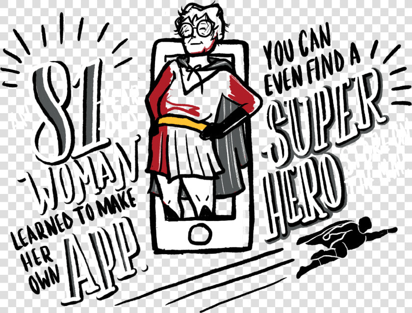 An 81 Year Old Woman Learned To Make Her Own App   Cartoon  HD Png DownloadTransparent PNG