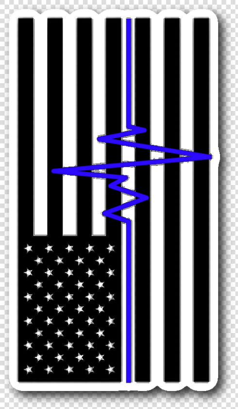 Blue Ekg Thin Blue Line Flag Sticker   Lex Drewinski  HD Png DownloadTransparent PNG