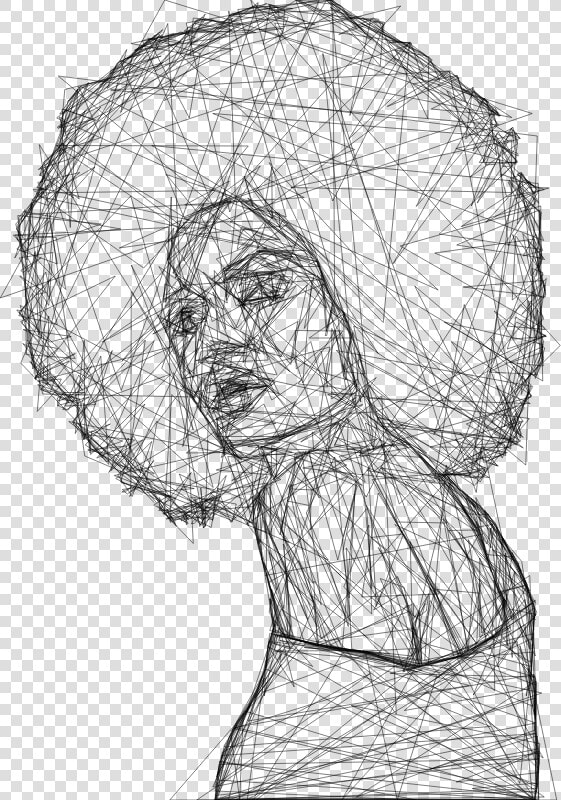 Beautiful Black Woman 2 Geometric Wireframe   Abstract Art With Line  HD Png DownloadTransparent PNG