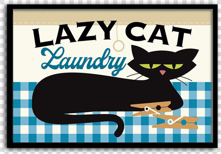 Cat Art Print For Laundry Room Black Cat Clothes Pins  HD Png DownloadTransparent PNG