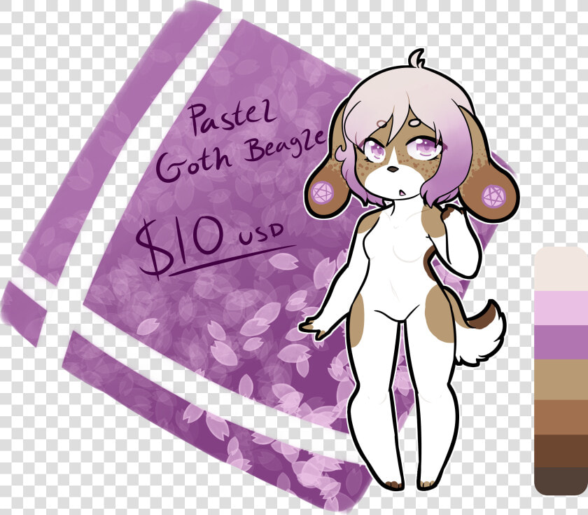  closed  Pastel Goth Beagle Adopt   Cartoon  HD Png DownloadTransparent PNG