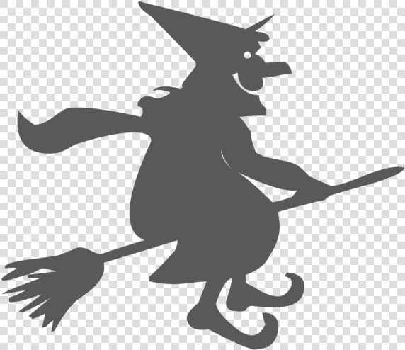 Cartoon Witch On A Broomstick  HD Png DownloadTransparent PNG