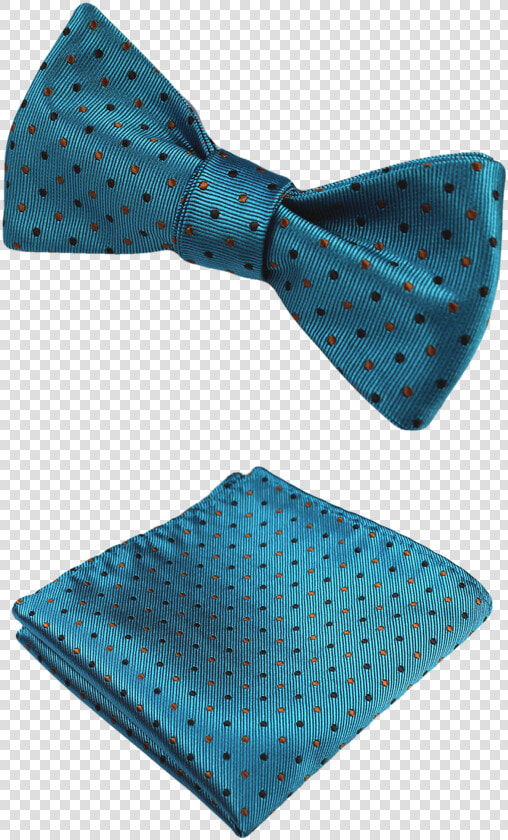 Teal  Black  amp  Gold Bow Tie And Pocket Square   Polka Dot  HD Png DownloadTransparent PNG