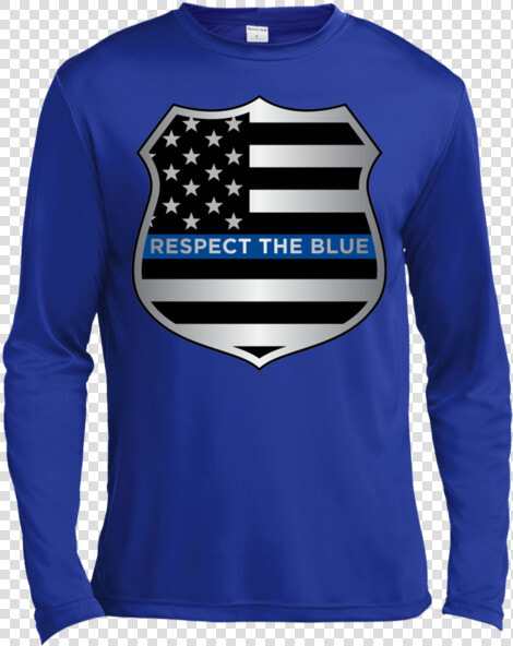 Respect The Blue Guys Long Sleeve Moisture Absorbing   T shirt  HD Png DownloadTransparent PNG