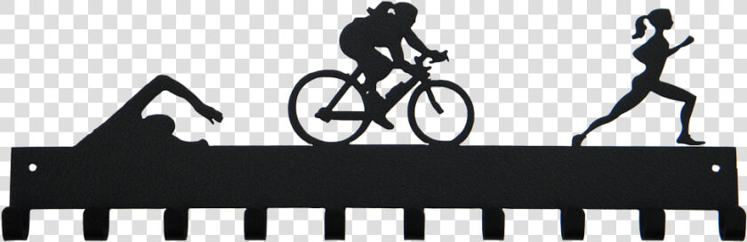 Female Triathlon Medal Hanger Sporthooks   Swim Bike Run Transparent  HD Png DownloadTransparent PNG