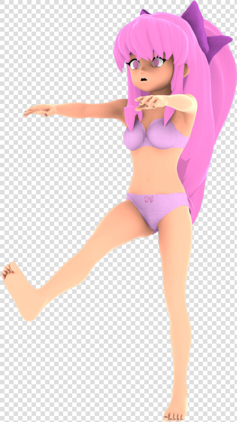 3d Barefoot Bow Bra Empty Eyes Expressionless Female   Cartoon  HD Png DownloadTransparent PNG