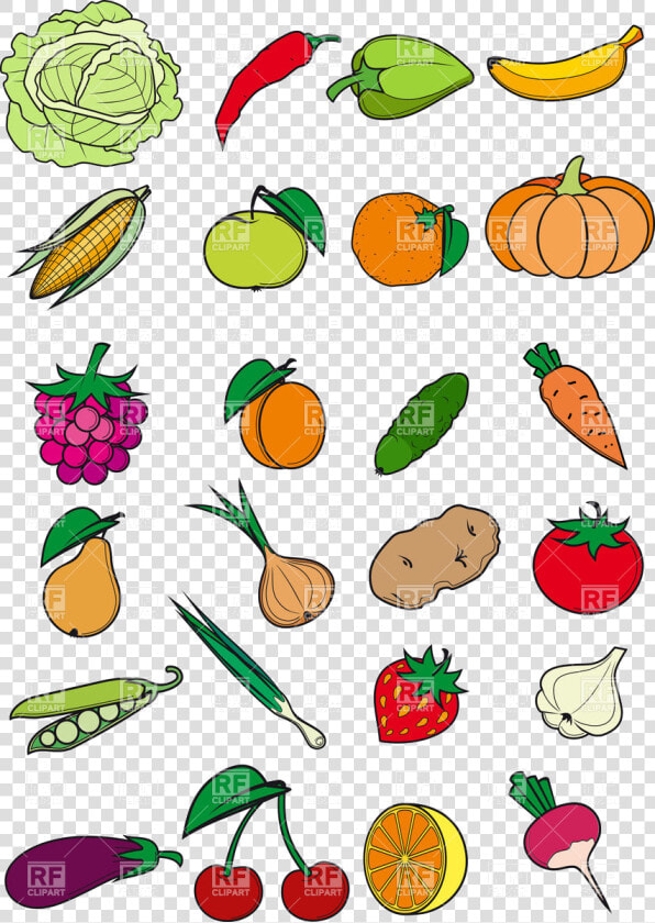 Healthy Food Vegetables Fruits And Berries In Cartoon   Clipart Healthy Food Cartoon  HD Png DownloadTransparent PNG