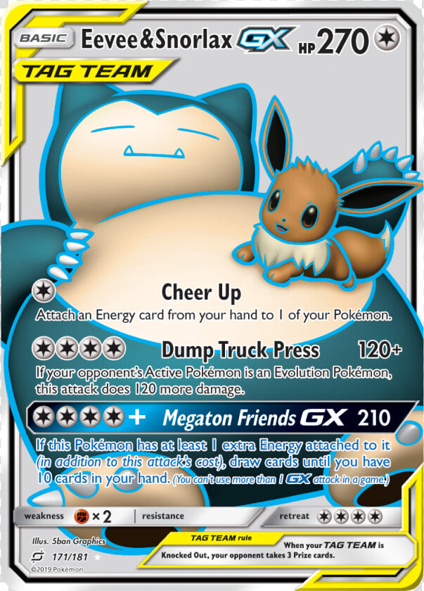 Snorlax Eevee Tag Team Gx  HD Png DownloadTransparent PNG