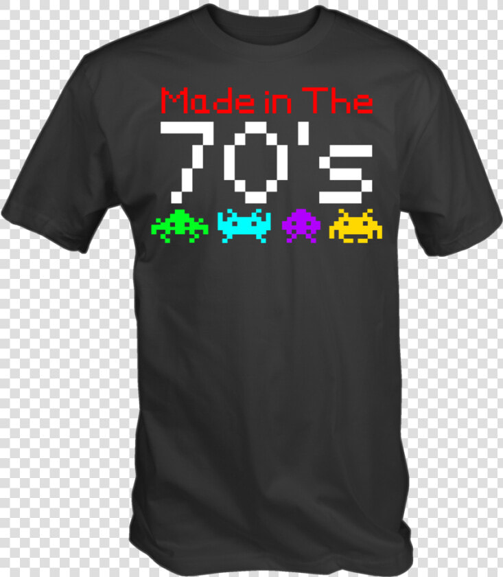 6tn Made In The 70s Space Invader Graphics Retro 8   Doom Tshirt  HD Png DownloadTransparent PNG