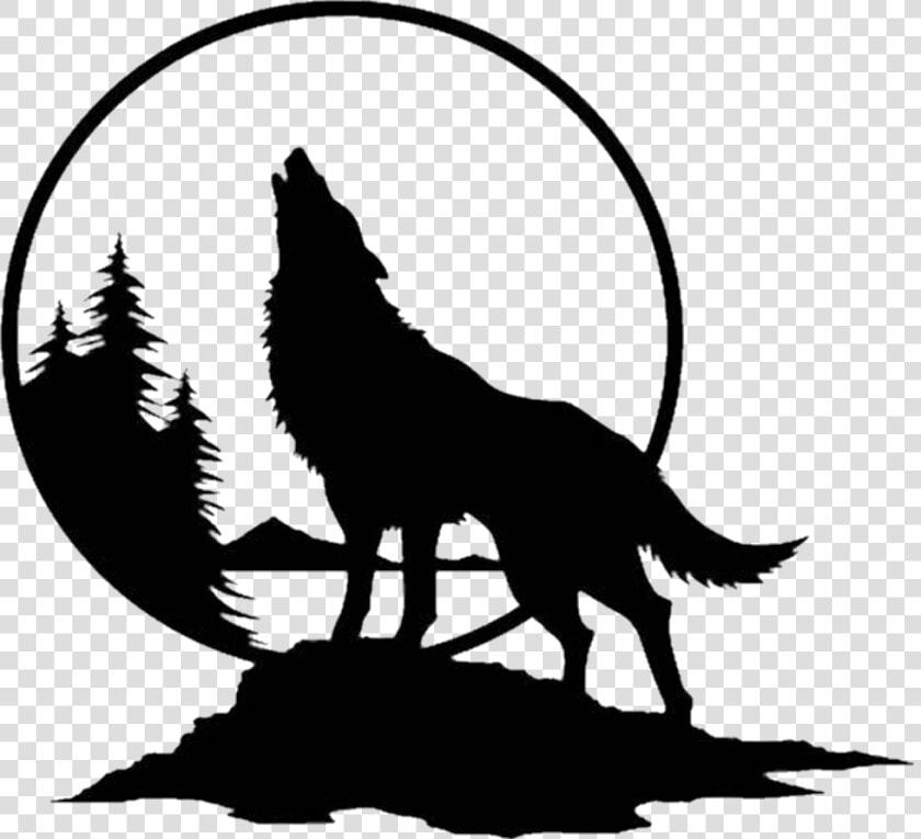 Moon Clipart Wolf Silhouette   Wolf Howling At Moon Silhouette  HD Png DownloadTransparent PNG