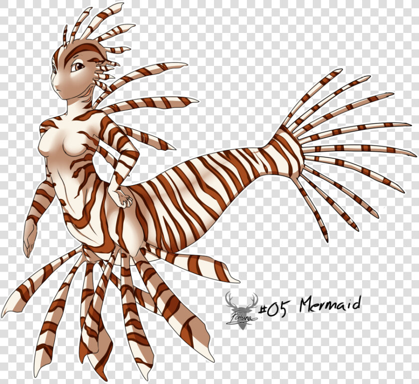 Lion Fish Mermaid   Png Download   Lionfish Mermaid  Transparent PngTransparent PNG