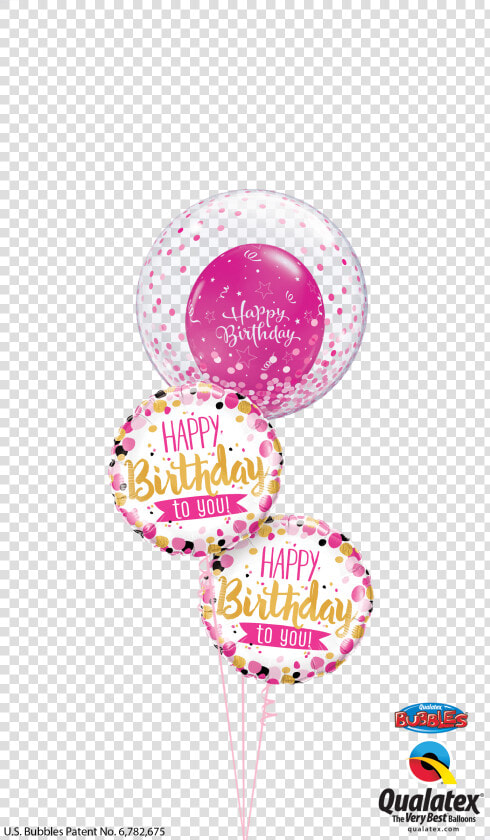 Pink  amp  Gold Confetti Birthday Bouquet At London Helium  HD Png DownloadTransparent PNG