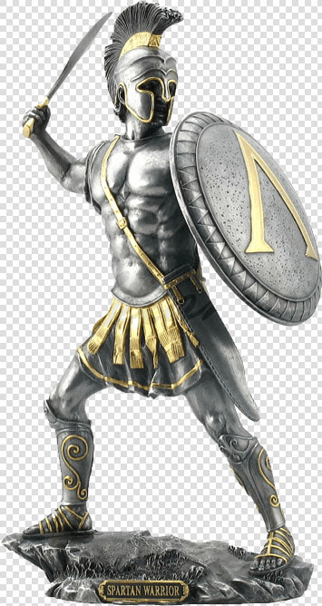 Spartan Hoplite Shield Statue   Spartan Soldier  HD Png DownloadTransparent PNG