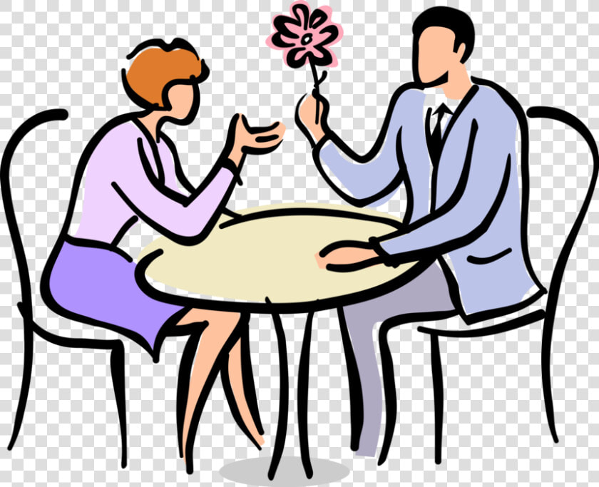 Vector Illustration Of Romantic Couples Enjoy Conversation   Drawing Of People On A Date  HD Png DownloadTransparent PNG