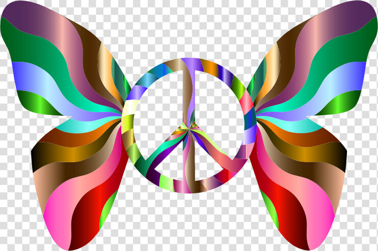 Groovy Peace Sign Butterfly   Way Of Peace Drawing  HD Png DownloadTransparent PNG