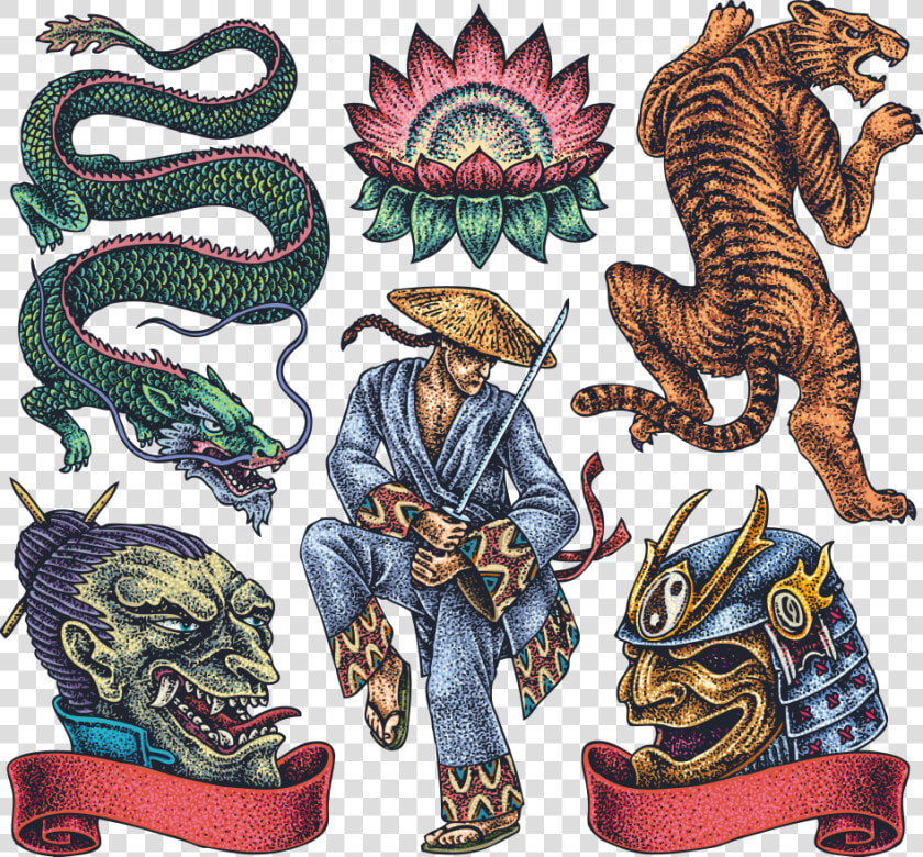 Tattoo Artist Character Japanese Dragon Vector Irezumi   Japanese Dragon Dragon Vector  HD Png DownloadTransparent PNG