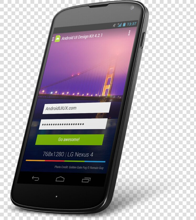 Nexus 4 Tilted Left   Android Phone Tilted  HD Png DownloadTransparent PNG