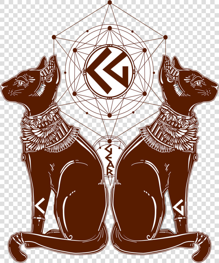 Transparent Egyptian Ankh Png   Egyptian Anubis And Cat  Png DownloadTransparent PNG