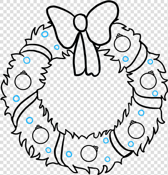 Transparent Christmas Wreath Png   Cartoon Christmas Wreath Drawing  Png DownloadTransparent PNG