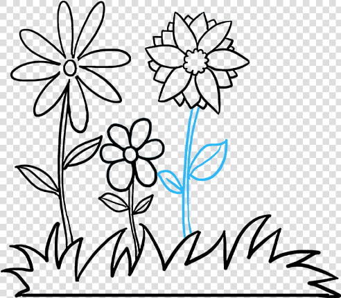 How To Draw Flower Garden   Draw A Flower Garden  HD Png DownloadTransparent PNG