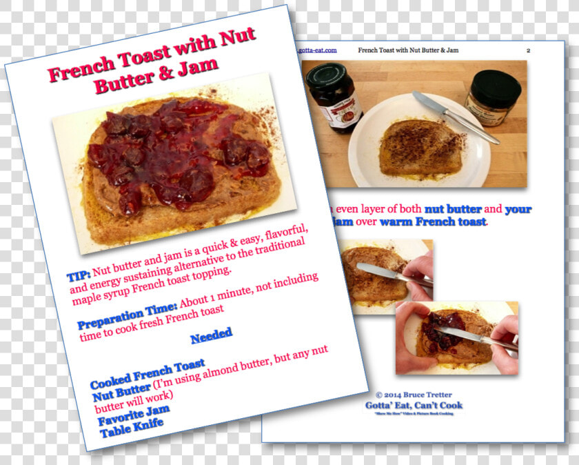 French Toast With Nut Butter And Jam Step By Step Picture   Bun  HD Png DownloadTransparent PNG