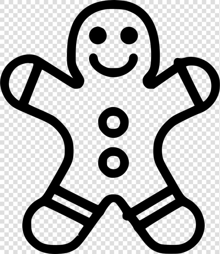 Gingerbread Cookie   Gingerbread Black And White  HD Png DownloadTransparent PNG