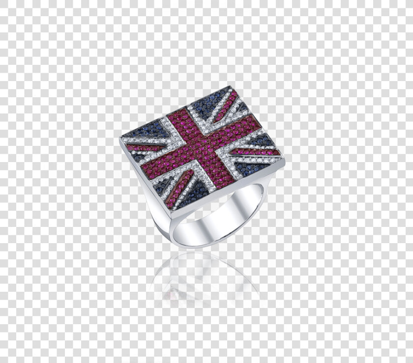 British Flag Ring   Anillos Oro Blanco Micro  HD Png DownloadTransparent PNG