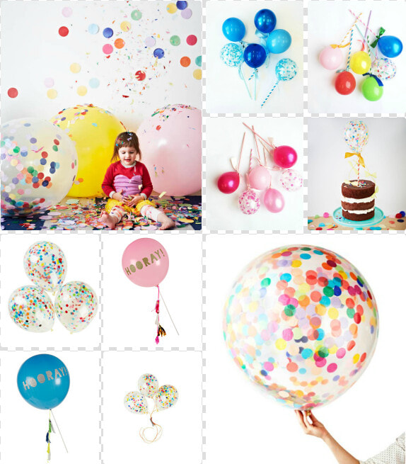 Transparent Balloons And Confetti Png   Birthday Room Confetti Balloons  Png DownloadTransparent PNG