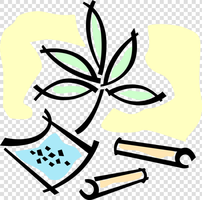 Vector Illustration Of Cannabis  Dope  Ganja  Weed    Narcotic Clip Art  HD Png DownloadTransparent PNG