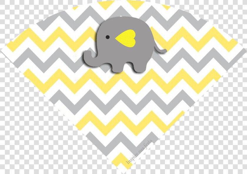 Baby Elephant In Grey And Yellow Chevron Free Printable   Elefante Animado Gris Y Amarillo  HD Png DownloadTransparent PNG