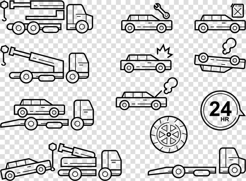 Towing Icons Vector   Technical Drawing  HD Png DownloadTransparent PNG