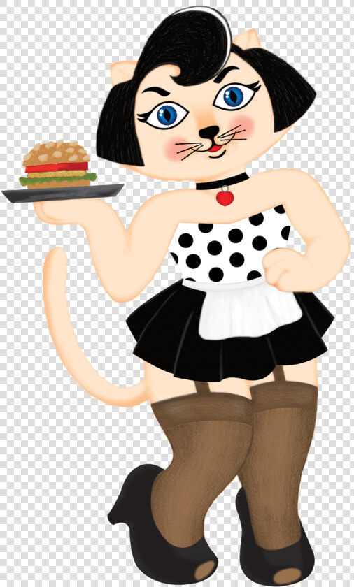 Pin Up Cat Cmyk   Cartoon  HD Png DownloadTransparent PNG