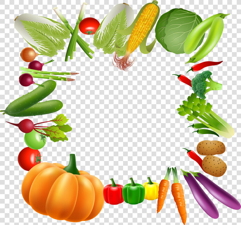 Clip Art Library Vegetable Border Clipart   Fruits And Vegetables Frame Png  Transparent PngTransparent PNG