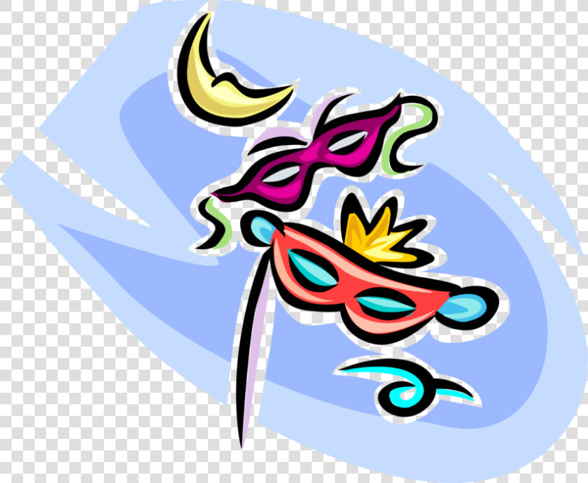 Vector Illustration Of New Orleans Mardi Gras  Shrove   Mascara De Carnaval  HD Png DownloadTransparent PNG