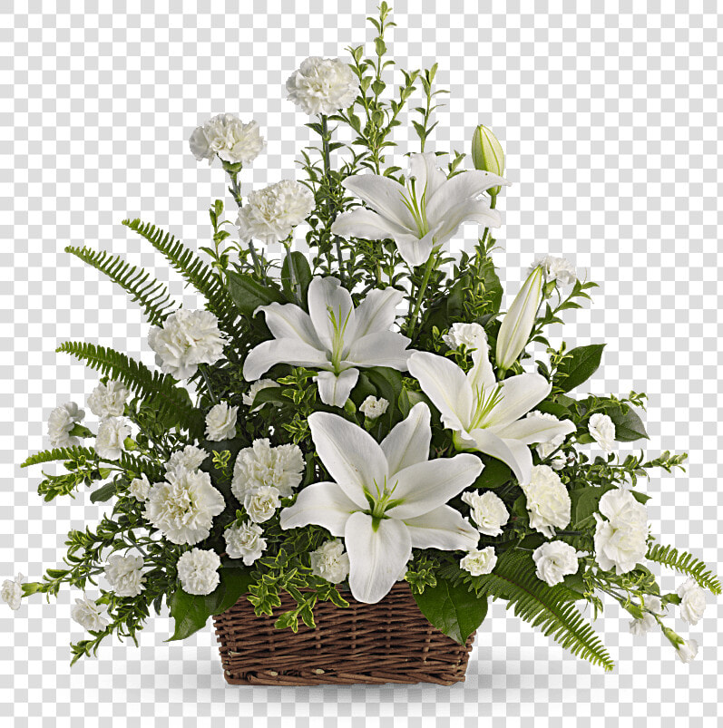 Peaceful White Lilies Basket  HD Png DownloadTransparent PNG