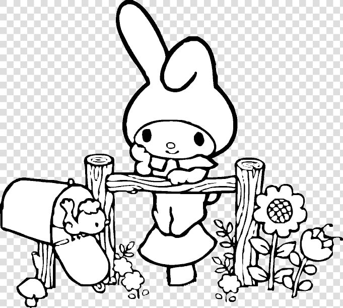 My Melody Coloring Pages  HD Png DownloadTransparent PNG