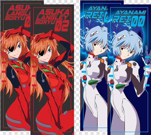 Image Of Ayanami Rei  amp  Asuka Slap Sticker   Cartoon  HD Png DownloadTransparent PNG