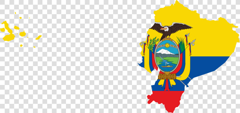 Flag Map Of Ecuador With Galapagos Islands  HD Png DownloadTransparent PNG