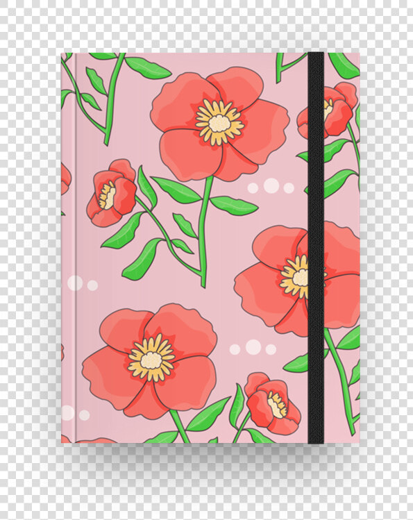 Caderno Estampa De Flores Com Fundo Rosa De Raquel   Poppy  HD Png DownloadTransparent PNG