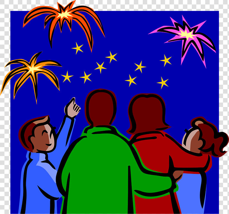 Fireworks  Celebration  Night  New Year  People   New Year Celebration Clipart  HD Png DownloadTransparent PNG