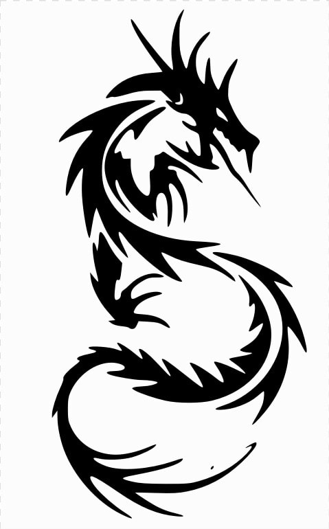 White Dragon Tattoo Chinese Dragon Clip Art   Free Dragon Svg File  HD Png DownloadTransparent PNG