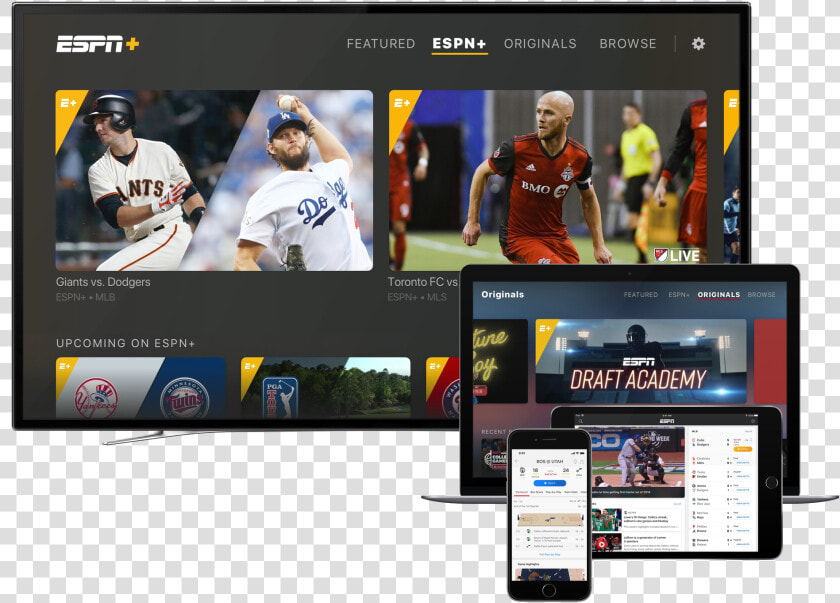 Espn On A Television  Laptop  Tablet  And Smartphone  HD Png DownloadTransparent PNG