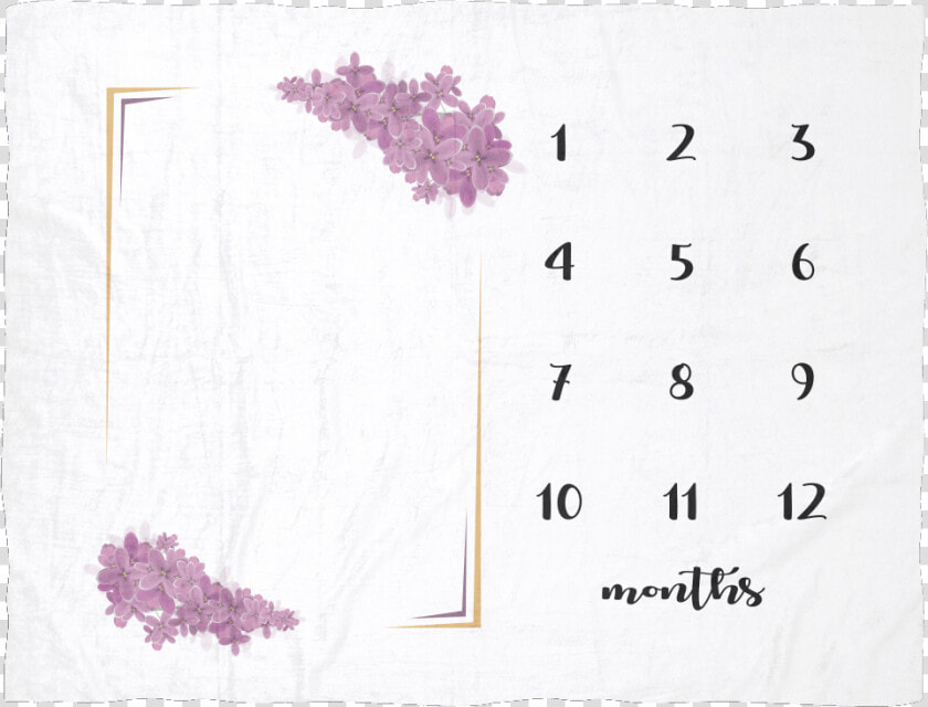 Monthly Milestone Baby Blanket With Purple Flowers   Hydrangea  HD Png DownloadTransparent PNG