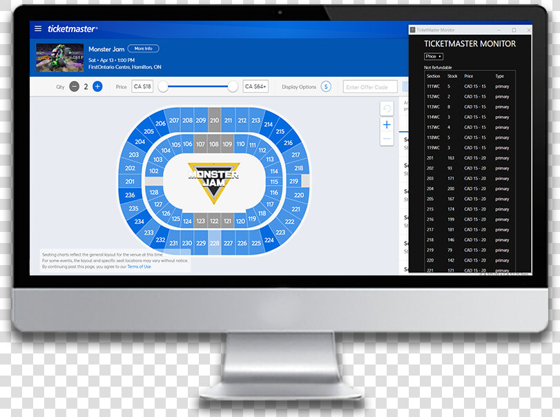 Ticket Master Chrome Extension Preview   Computer Monitor  HD Png DownloadTransparent PNG