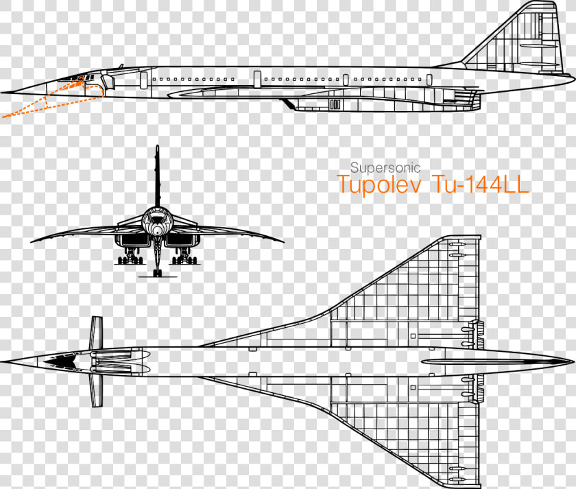 Supersonic Jet concorde jet Vector Graphics free Pictures    Tu 144 3 View  HD Png DownloadTransparent PNG