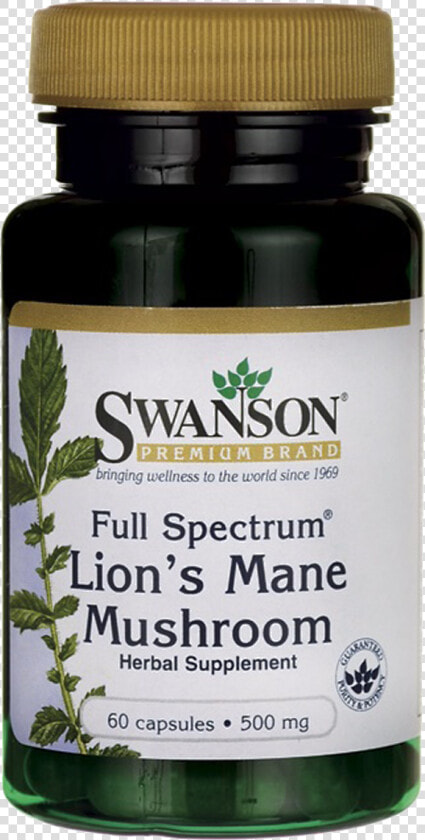 Swanson Full Spectrum Lion S Mane Mushroom 500mg   Swanson Eucommia Bark  HD Png DownloadTransparent PNG