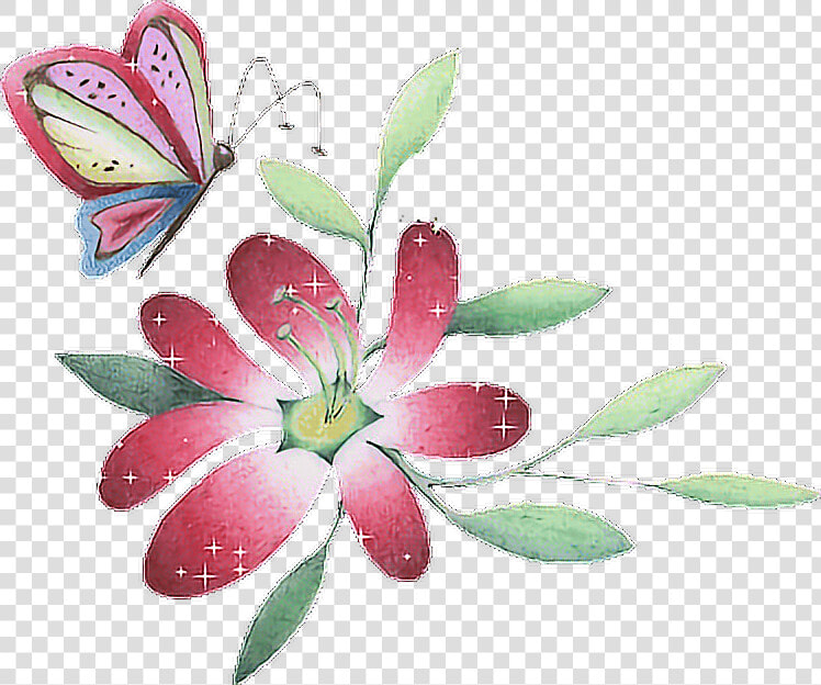  flower   Gif Flor E Borboleta  HD Png DownloadTransparent PNG